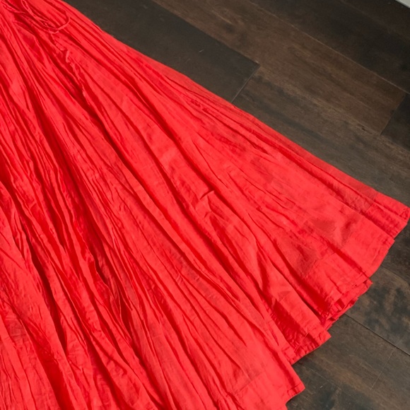 Red Indian Cotton Dancing Swirl Cocktail Dress - Picture 9 of 10